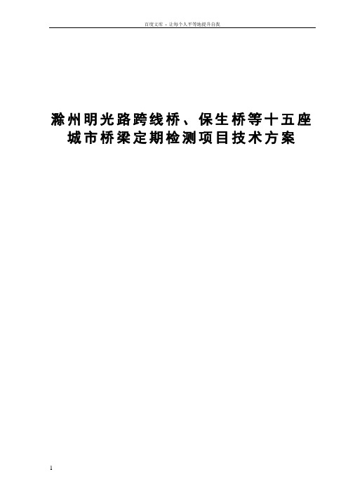 城市桥梁定期检测项目技术方案