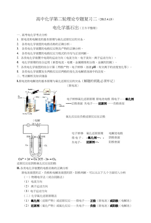 高中化学第二轮理论专题复习二(电化学基础).doc