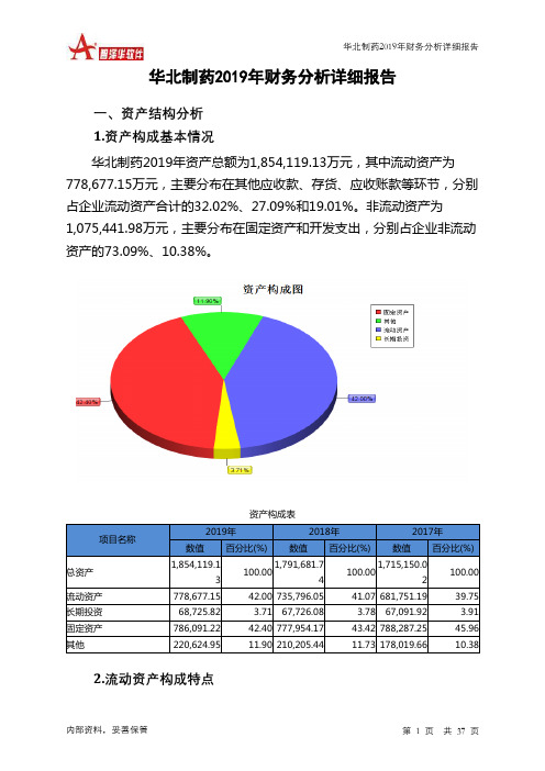 华北制药2019年财务分析详细报告