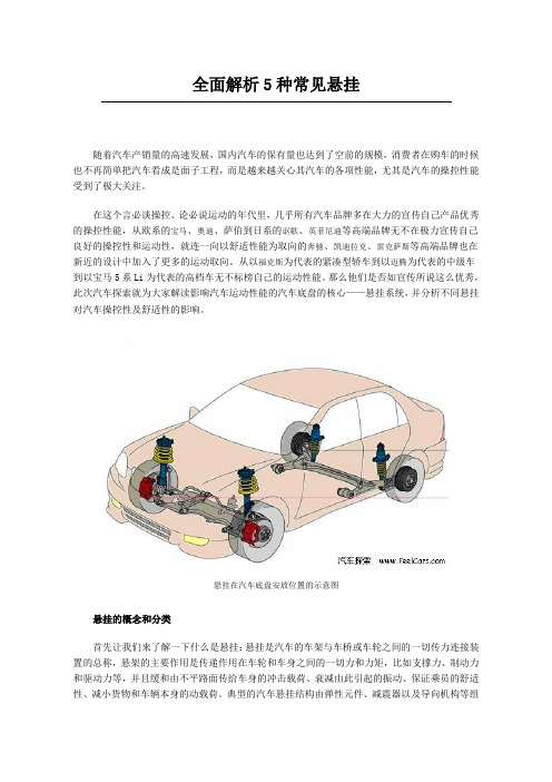 全面解析5种常见悬挂—麦弗逊式独立悬挂