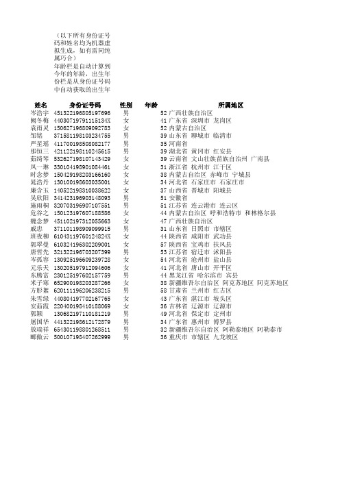 获取身份证号码中出生年份和年龄的EXCEL函数实例