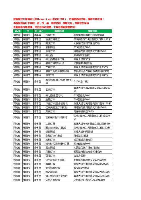 2020新版河南省濮阳市清丰县照明工商企业公司商家名录名单黄页联系电话号码地址大全58家