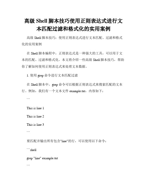 高级Shell脚本技巧使用正则表达式进行文本匹配过滤和格式化的实用案例