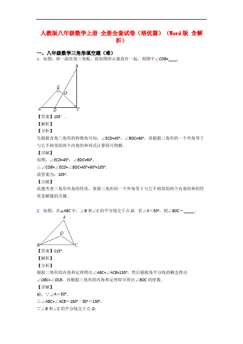 人教版八年级数学上册 全册全套试卷(培优篇)(Word版 含解析)