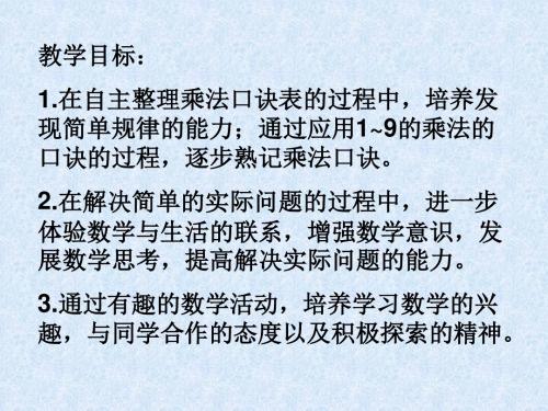 二年级数学乘法口诀表1