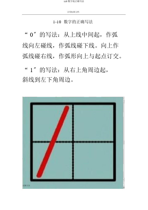 110数字地正确写法