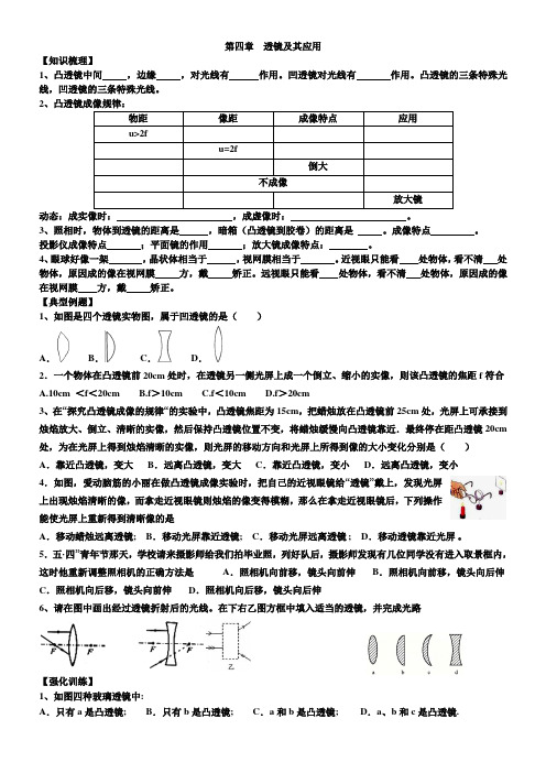 第四章透镜及其应用(精品初中物理一轮复习)