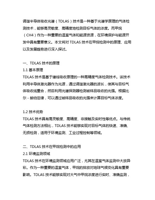 调谐半导体吸收光谱(tdlas)技术甲烷