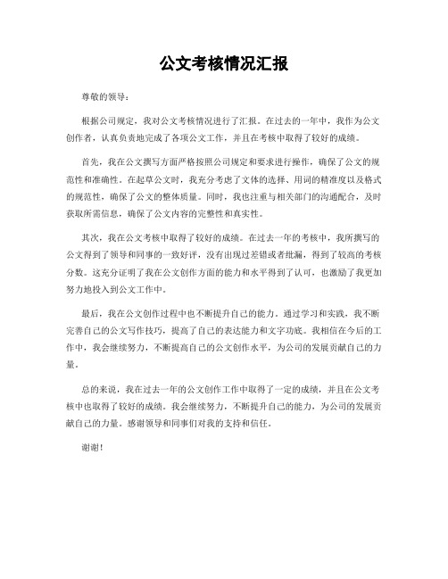 公文考核情况汇报