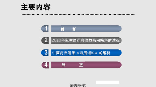 中国药典二部附录药用辅料收载解析涂家生中国药科大学教授PPT课件