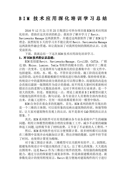 BIM深化培训学习总结 ()