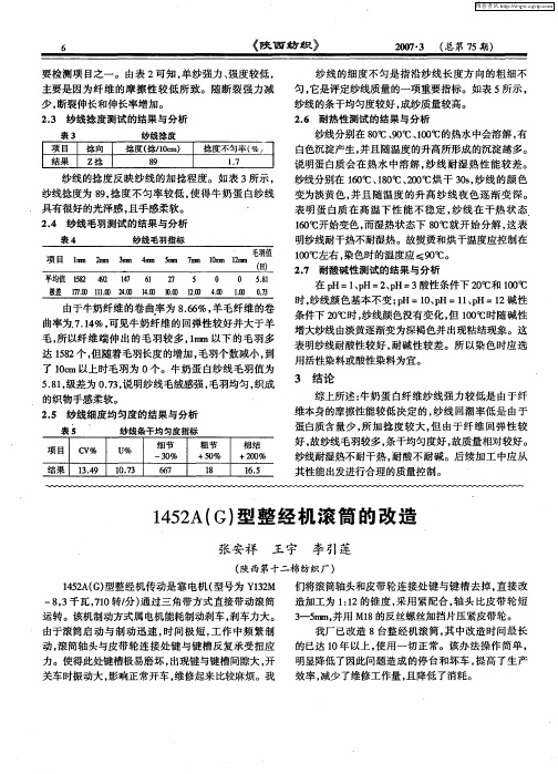 1452A(G)型整经机滚筒的改造