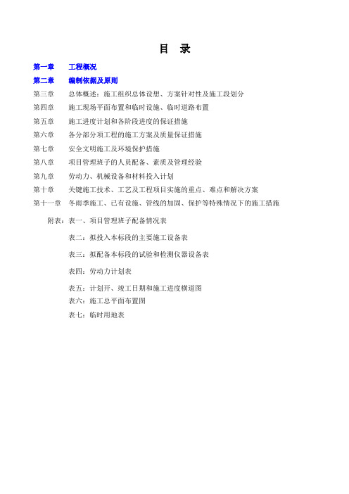 市政道路施工组织设计技术标