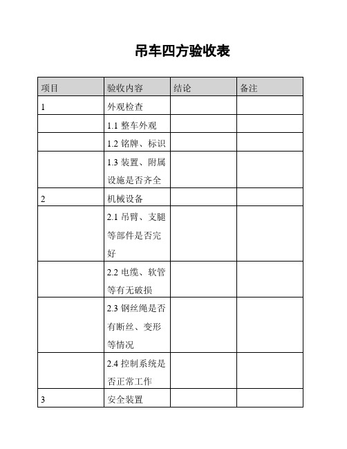 吊车四方验收表