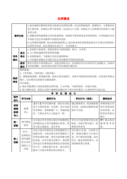 高考地理总复习区域地理——世界地理《亚洲概述》教案