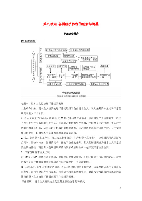 2020版高考历史大一轮复习 第九单元 各国合提升学案2