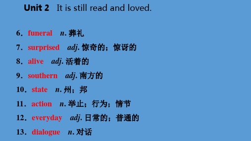 九年级英语Module7GreatbooksUnit2Itisstillreadandloved读写