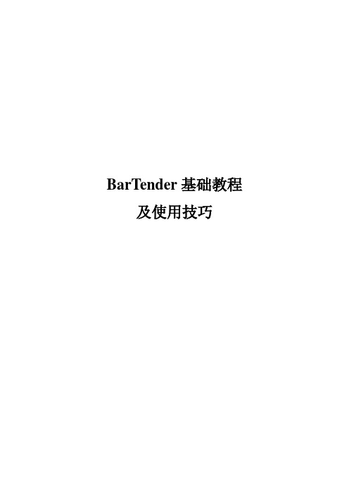 BarTender基础教程及使用技巧