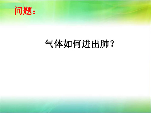 北京版七年级下册生物《 第六章 生物的呼吸 第一节 人的呼吸 3肺的通气》课件