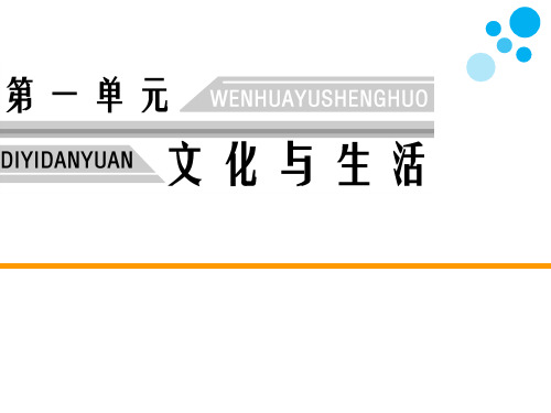 高中思想政治必修3第一单元 文化与生活第一课 文化与社会第一框 体味文化教学课件