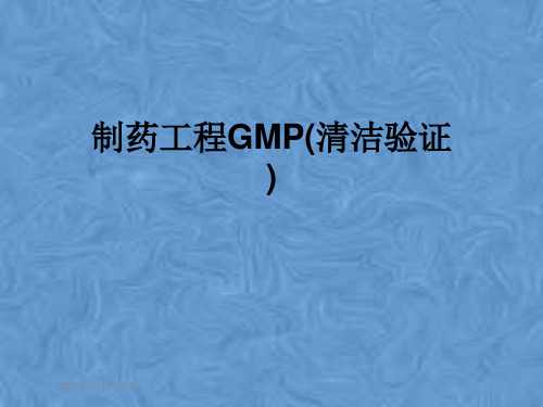 制药工程GMP(清洁验证)