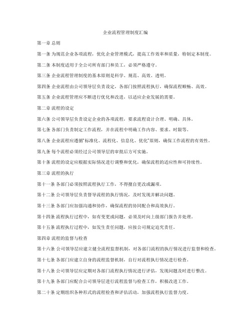 企业流程管理制度汇编