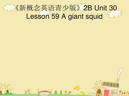 《新概念英语青少版》2B Unit 30 Lesson 59 A giant squid课件精品名师资料