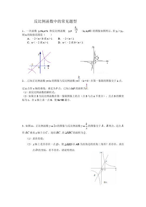 反比例函数常见题型