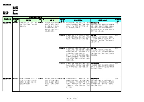 内控规范-规范的公司的资金营运-风险控制矩阵