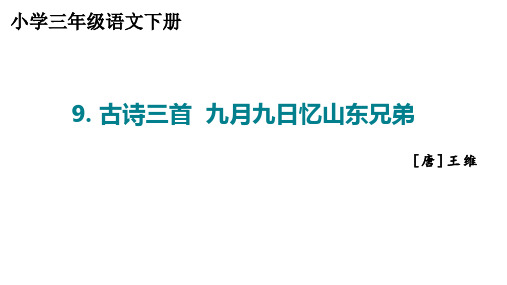 三年级语文下册《古诗三首 九月九日忆山东兄弟》