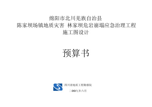 林家坝危岩崩塌施工设计预算