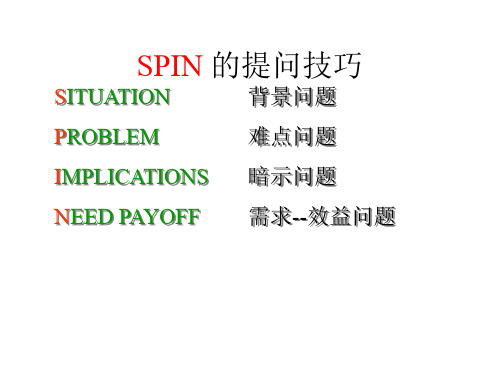 销售提问SPIN方法