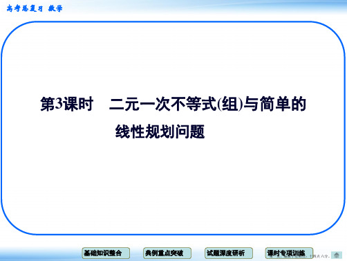 2015高考数学一轮配套课件:6-3 第3课时 二元一次不等式(组)与简单的线性规划问题