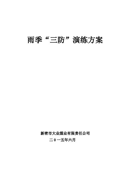 登封煤业夏季三防演练方案