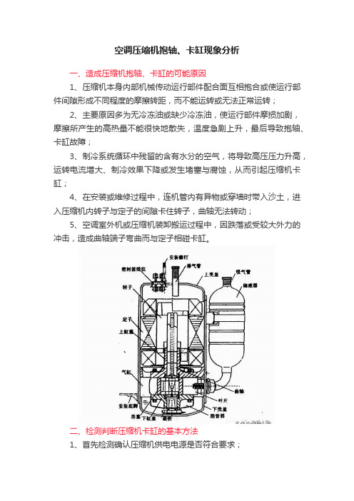 空调压缩机抱轴、卡缸现象分析