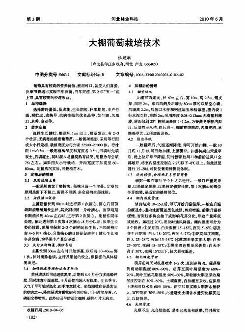 大棚葡萄栽培技术