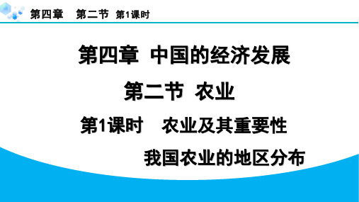 4.2.1 农业及其重要性 我国农业的地区分布【习题课件】八年级上册人教版地理