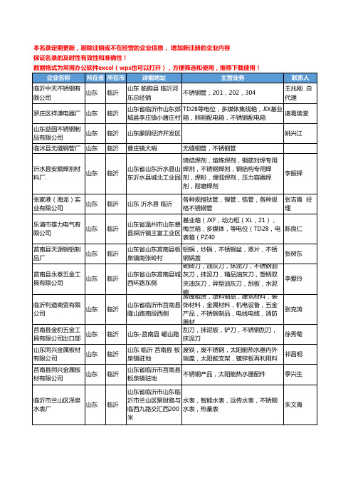 2020新版山东省临沂不锈钢工商企业公司名录名单黄页联系方式大全89家