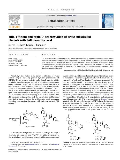 三氟乙酸脱苄基O-debenzylation_of_ortho-substituted_phenols_with_trifluoroacetic_acid