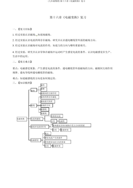 (九年级物理)第十六章《电磁转换》复习