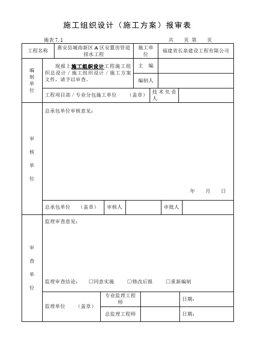 施工方案报审表