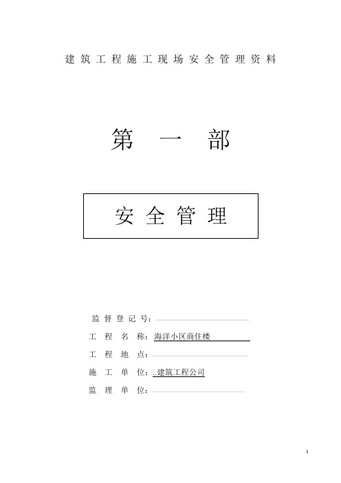 建筑工程施工现场安全管理资料全套样本参考