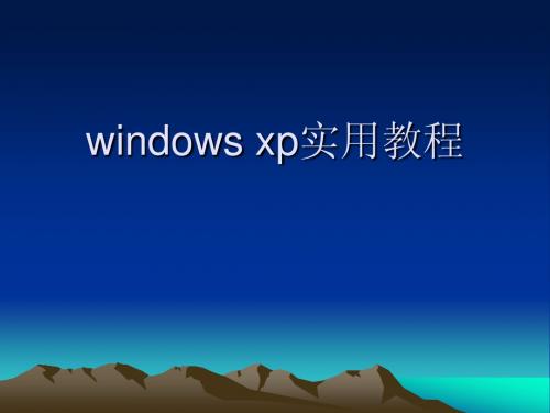 中文版Windows XP简介