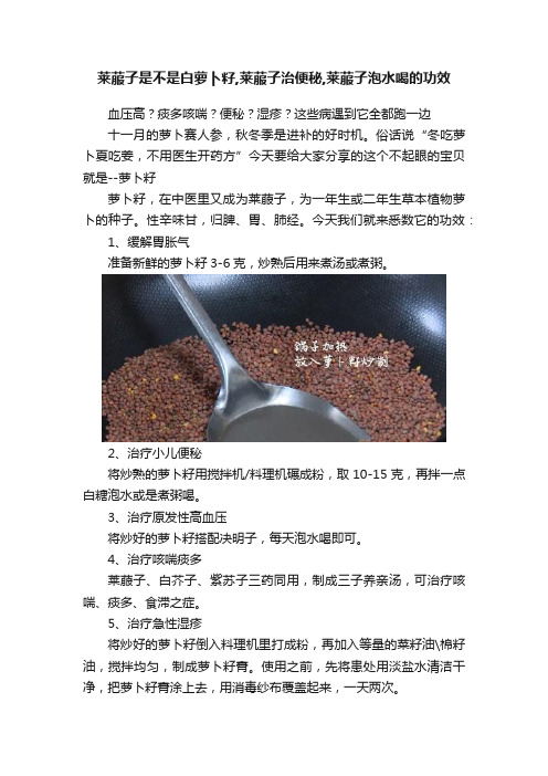 莱菔子是不是白萝卜籽,莱菔子治便秘,莱菔子泡水喝的功效