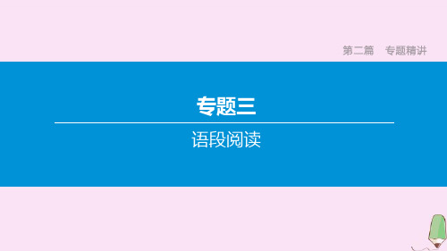 2020中考语文复习方案第二篇专题精讲专题3语段阅读课件