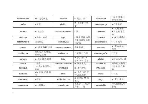 西班牙语四级八级词汇