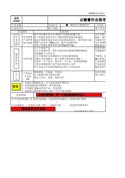 点锡膏作业指导书SOP