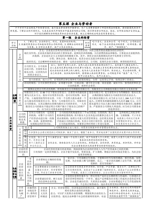 企业的经营教案