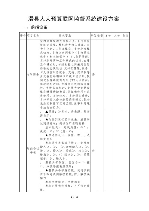 滑县人大预算联网监督系统建设方案