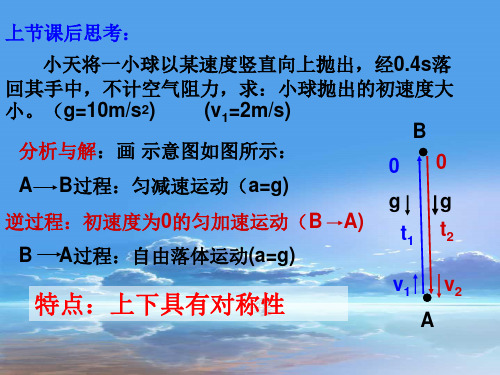 高中物理-专题二-竖直上抛运动课件-新人教版必修1.ppt